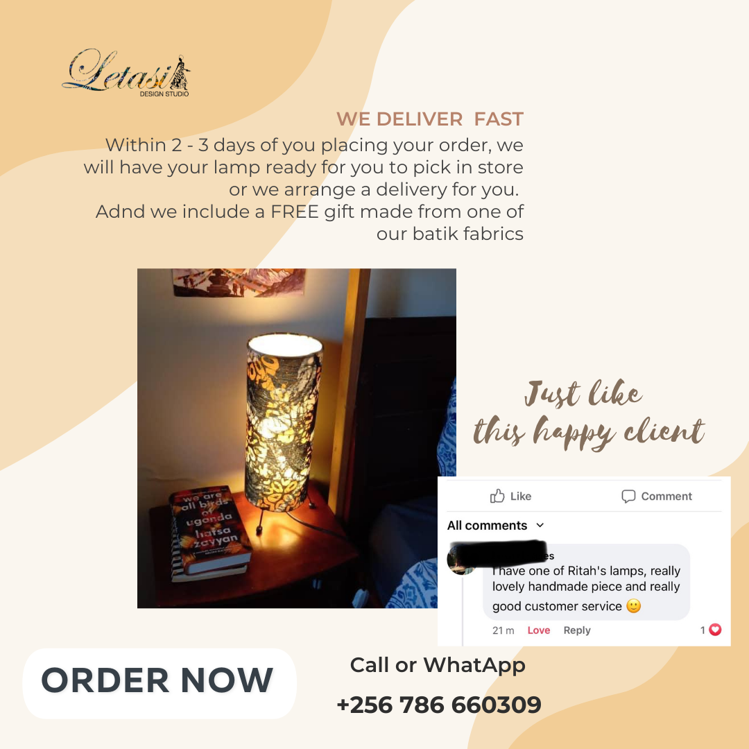 Two tone Orange Blue circles table lamp