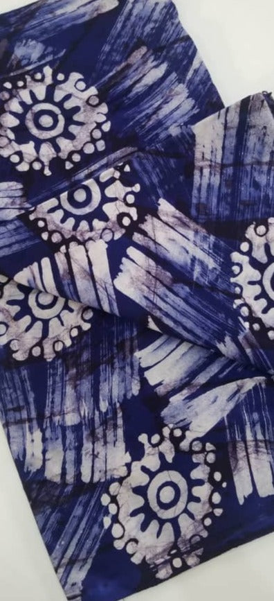 Blue and White printed flowers