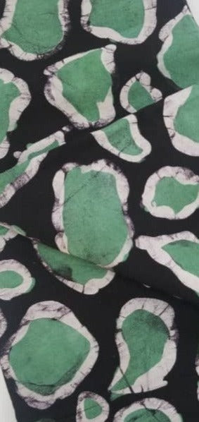 Black with Green and white Giraffe print