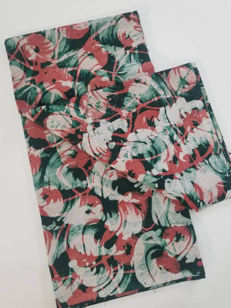 Green red with white waves