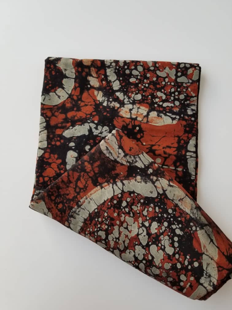 Brown with White Circles Batik Fabric