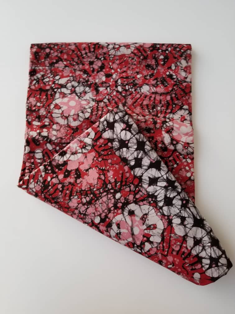 Pink Flowers with white and Black Patterns Fabric