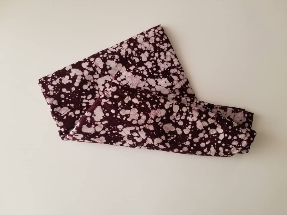 Maroon And White Printed Batik Fabric