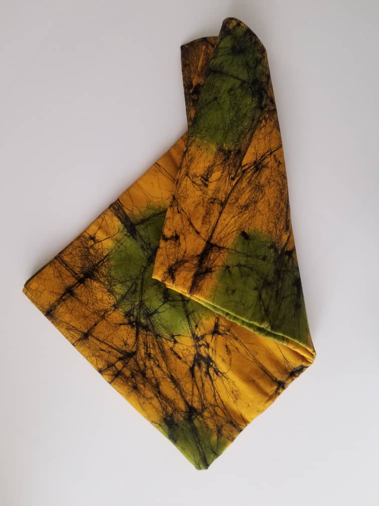 Yellow And Green Printed Batik Fabric