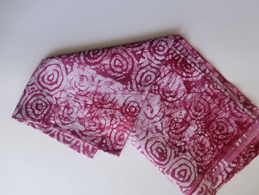 Red And White Batik Fabric