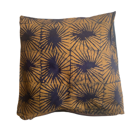 Yellow Black star cushion