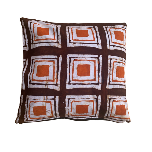 Orange White Brown Concentric Square