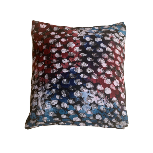 Blue Red White Dots Cushion