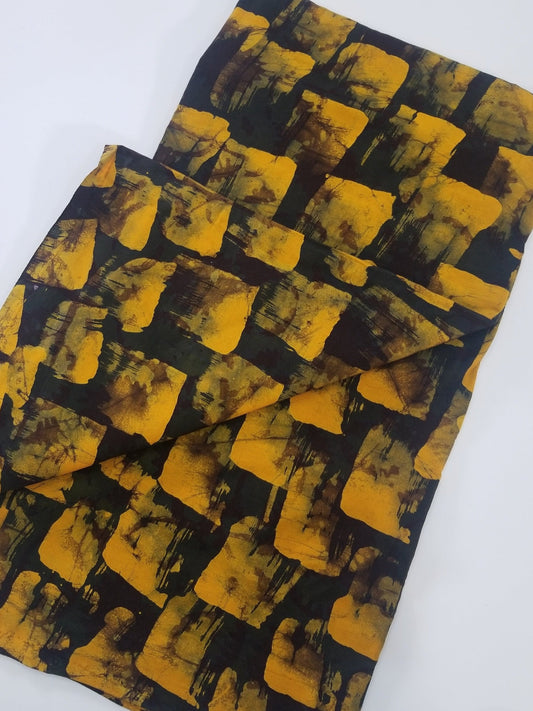 Black And Mustard Yellow shades Fabric