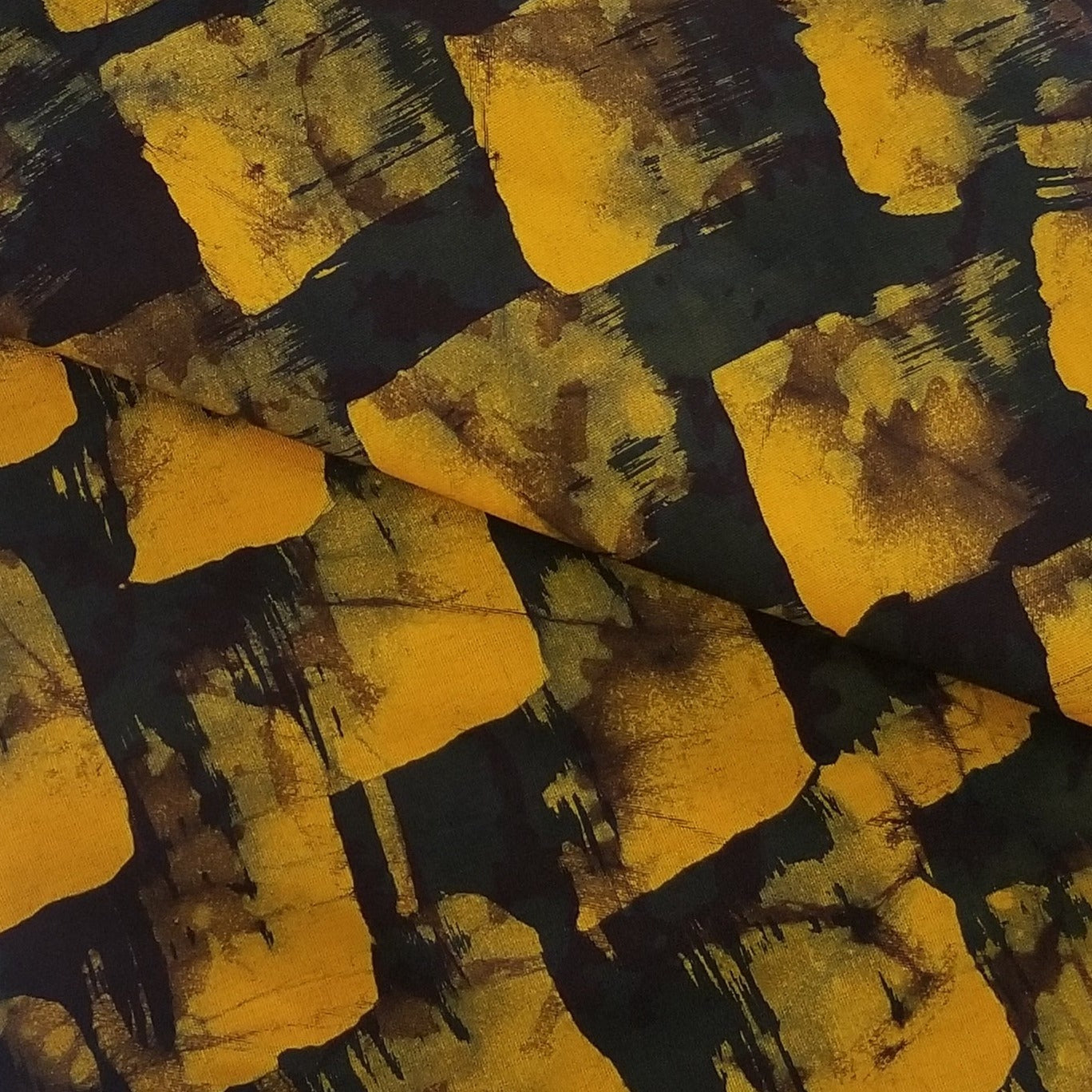 Black And Mustard Yellow shades Fabric