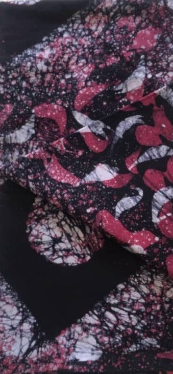 Black Squares with pink and white Prints