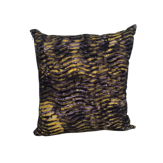 Yellow waves cushion