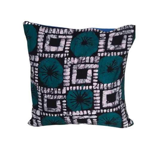 Teal Flower cushion