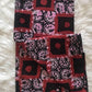 Red with black squares and Pink Prints