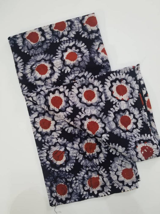 Black,white prints with red cherries