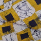 White, Mustard and Black Squared Fabric