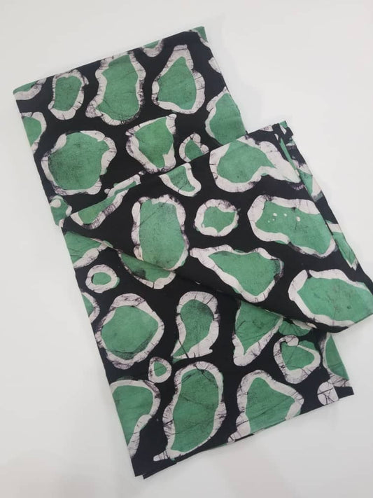 Black with Green and white Giraffe print