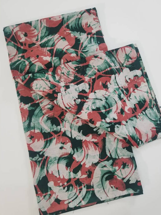Green red with white waves