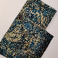 Blue and Cream Stained Batik Fabric