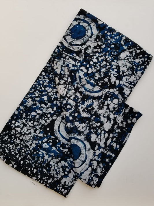 Blue and white printed Batik Fabric