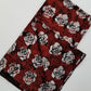 Maroon with White flowers Batik Fabric