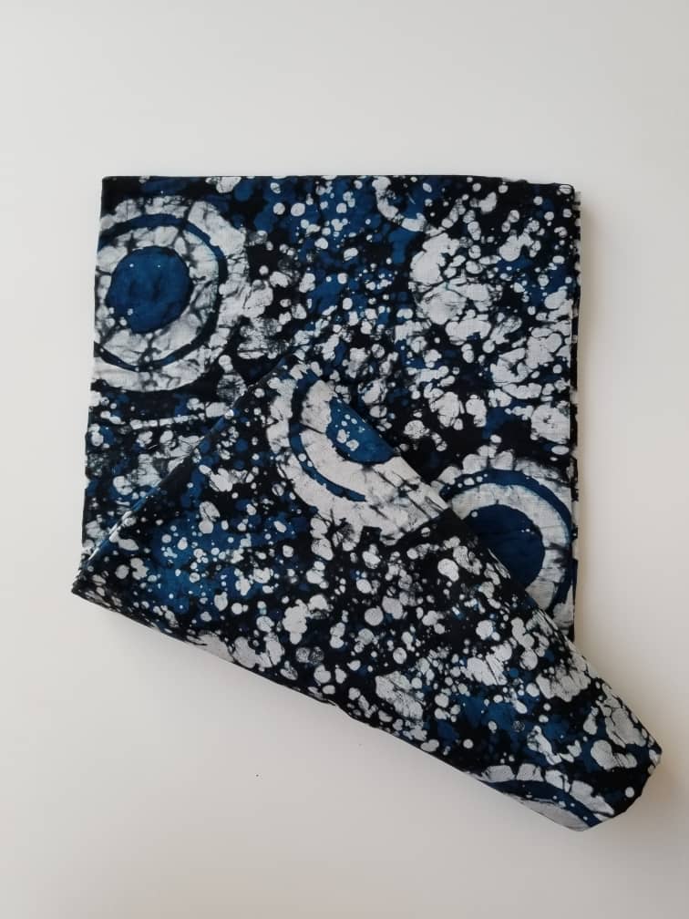 Blue and white printed Batik Fabric