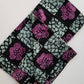 Black with pink flowers and squared blue prints