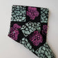 Black with pink flowers and squared blue prints
