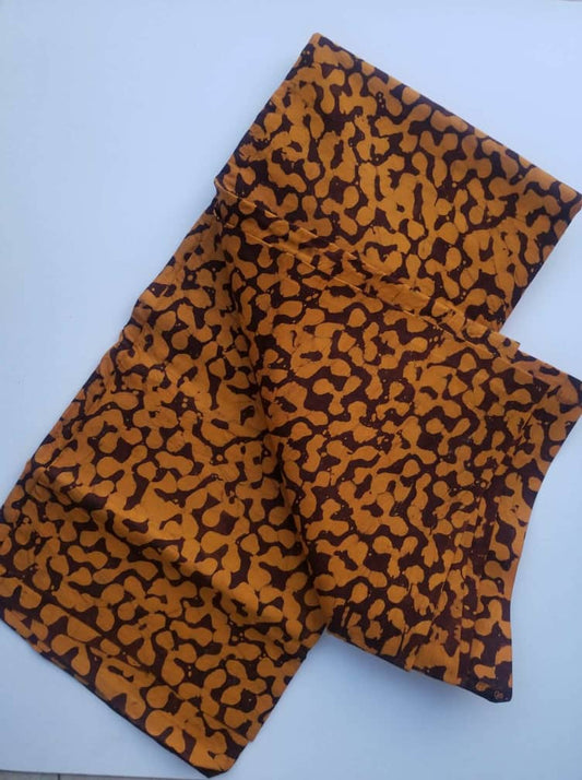 Mustard yellow printed Batik Fabric