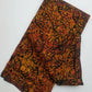 Orange with Mustered yellow and black printed Batik Fabric