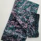 Green with white flowers and  pink printed Batik Fabric