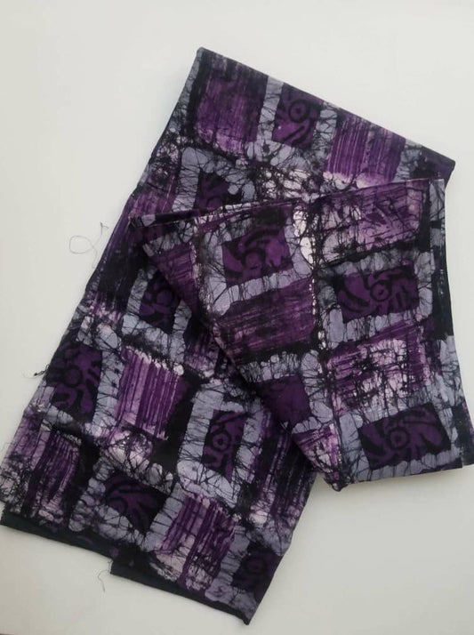 Purple with Black and white shades Batik Fabric