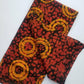 Red with mustard yellow circles Batik Fabric