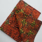 Orange and lime green Batik Fabric