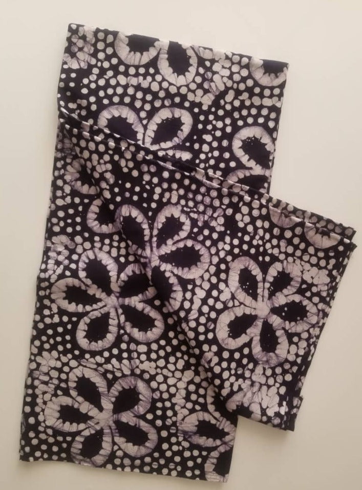 Black And White Fabric With Flowers and Doted Prints