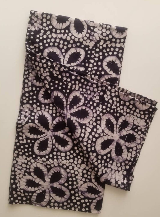 Black And White Fabric With Flowers and Doted Prints