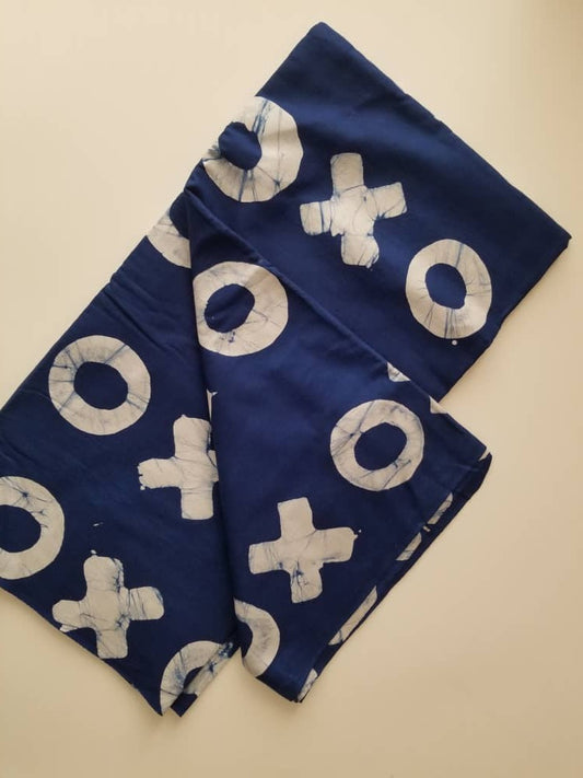 Blue And White Printed Batik Fabric