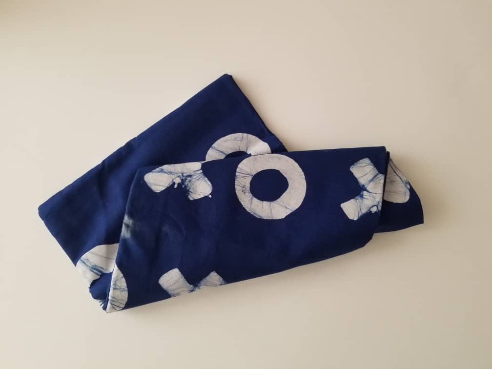 Blue And White Printed Batik Fabric