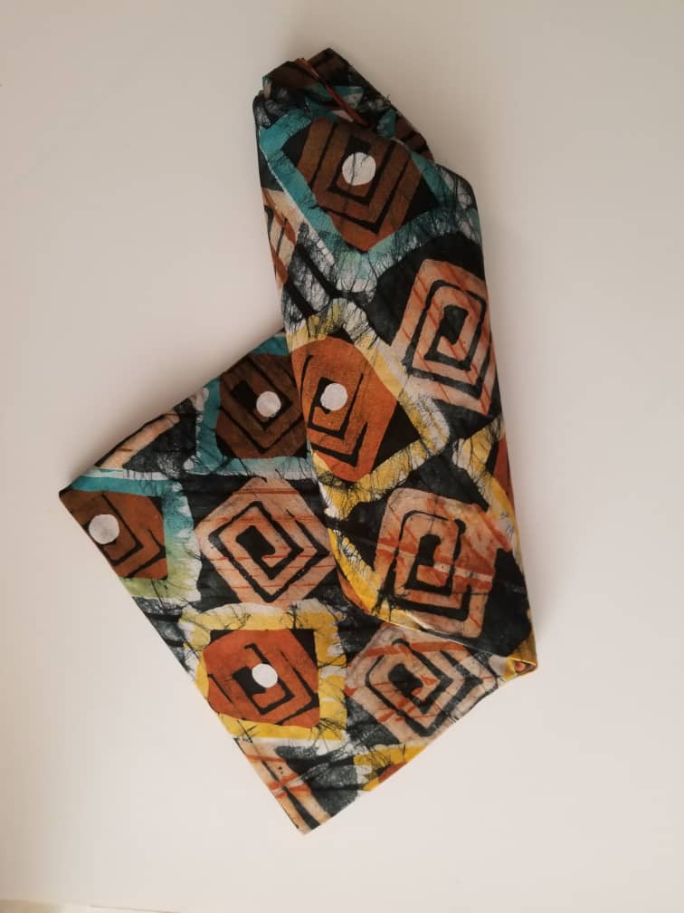 Squared Multi colored Batik Fabric