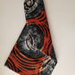 Grey And Orange Circled Batik Fabric