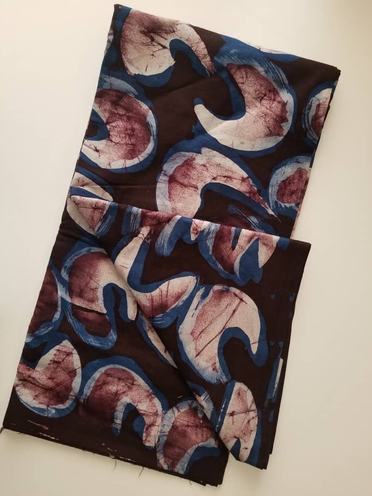 Coffee Brown Printed Batik Fabric
