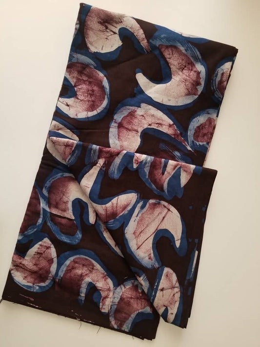 Coffee Brown Printed Batik Fabric