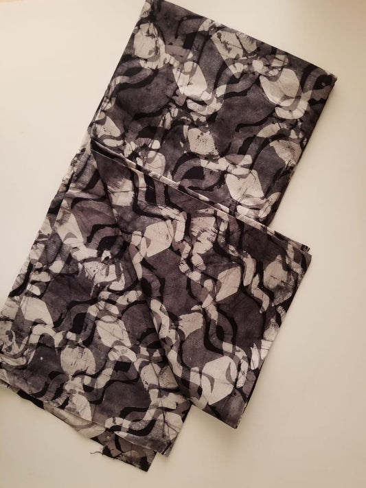 Gray And white Printed Batik Fabrics